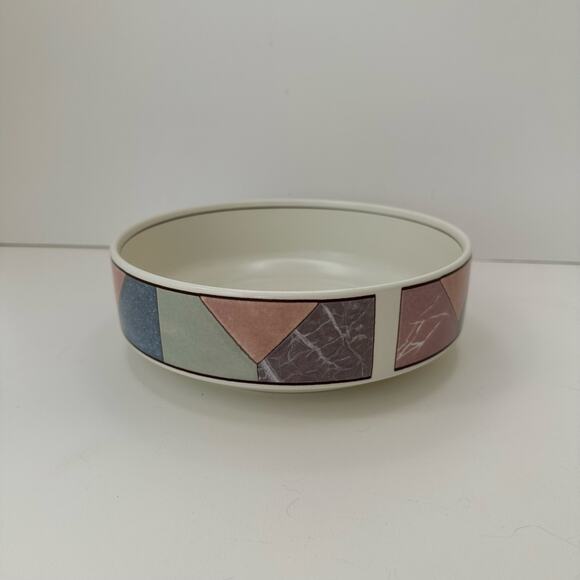 Vintage Vegetable Bowl Mikasa Piazza Intaglio 8.5 inch Memphis Style Post Modern - Picture 4 of 9